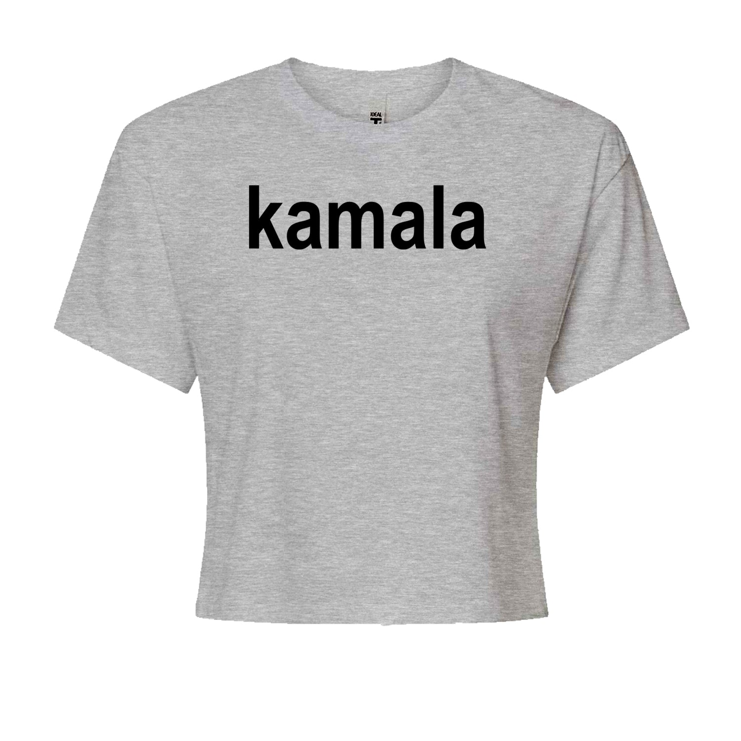 Kamala Black Print Kamala Harris For President Cropped T-Shirt Heather Grey