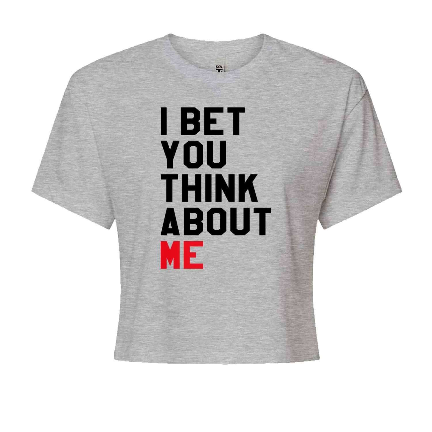 I Bet You Think About Me New TTPD Era Cropped T-Shirt Heather Grey