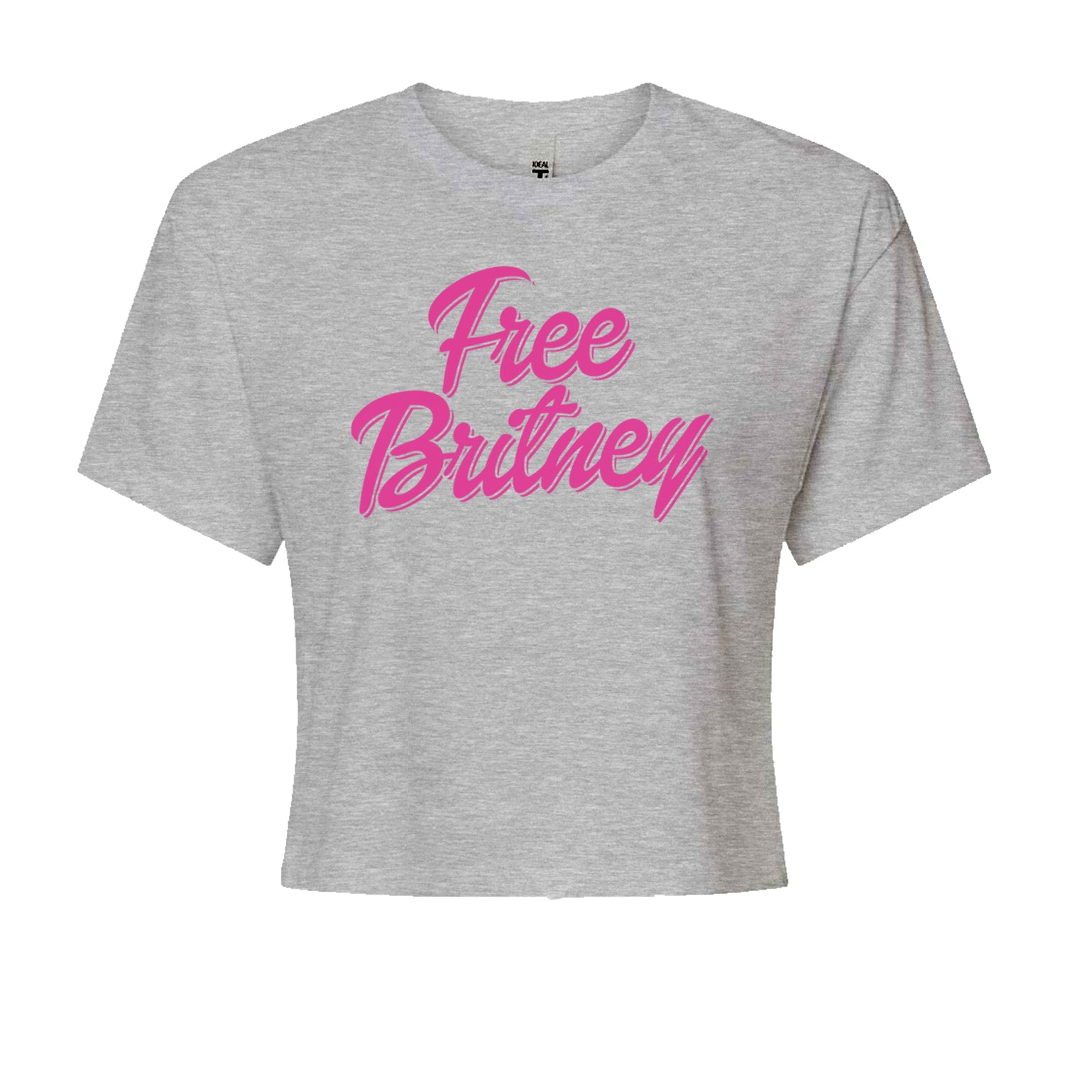 Pink Free Britney Cropped T-Shirt Heather Grey