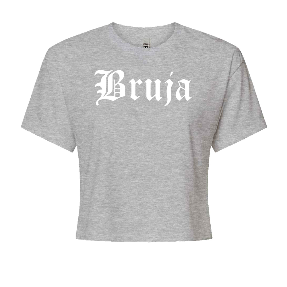 Bruja Gothic Spanish Witch Cropped T-Shirt Heather Grey