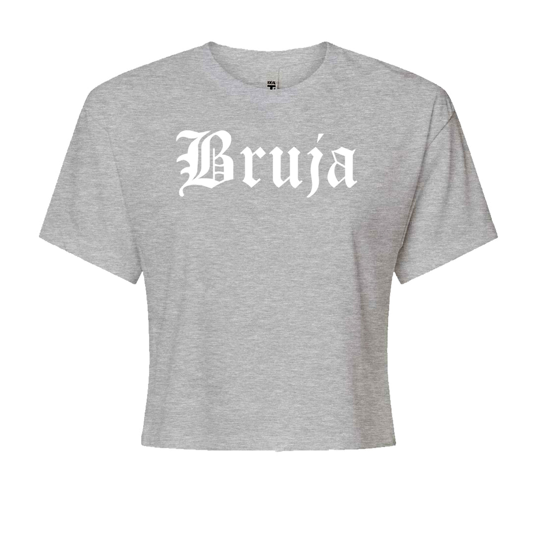 Bruja Gothic Spanish Witch Cropped T-Shirt Heather Grey