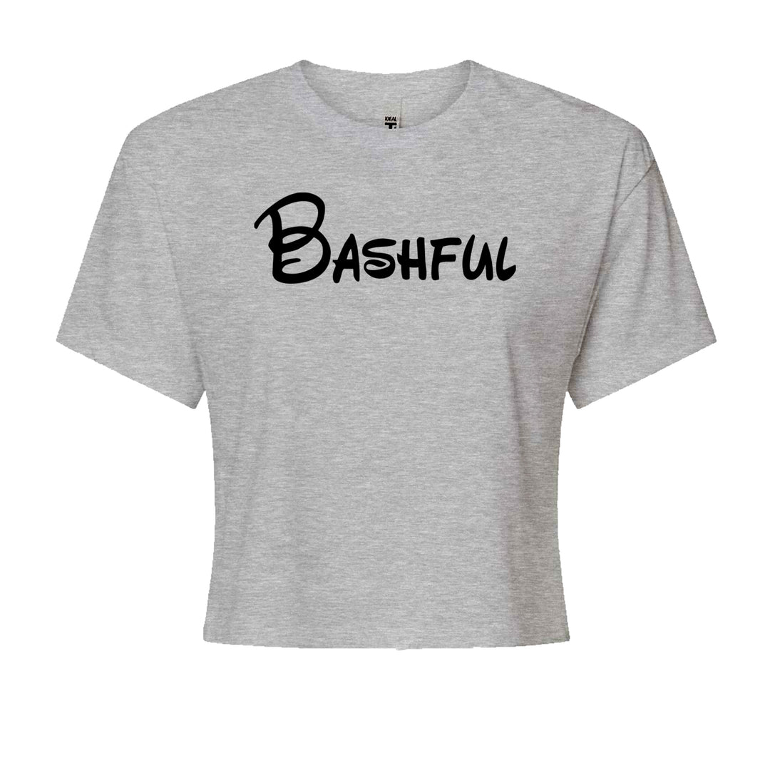 Bashful text costume design on a Women's Boxy Crop T-Shirt