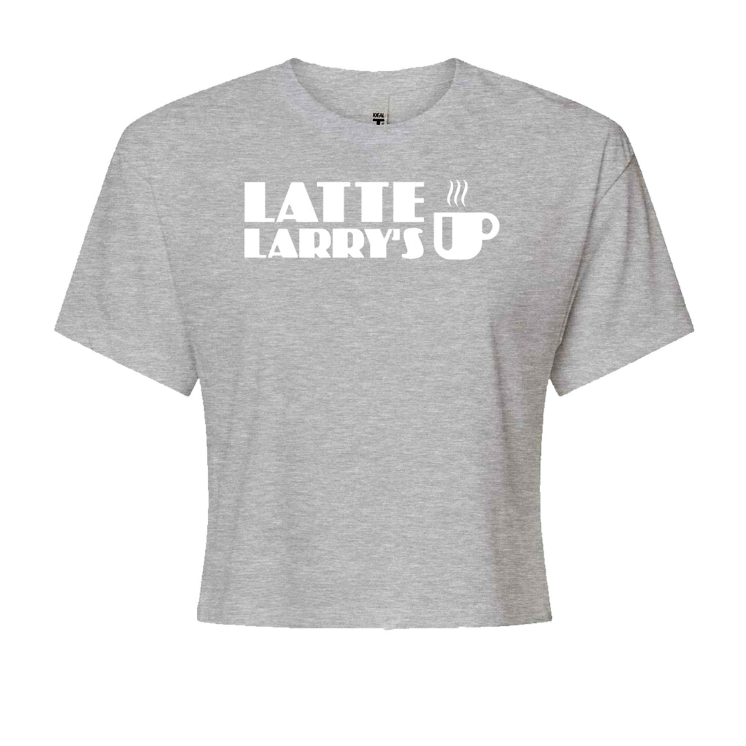 Latte Larry's Enthusiastic Coffee Cropped T-Shirt Heather Grey