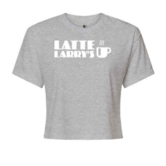 Latte Larry's Enthusiastic Coffee Cropped T-Shirt Heather Grey