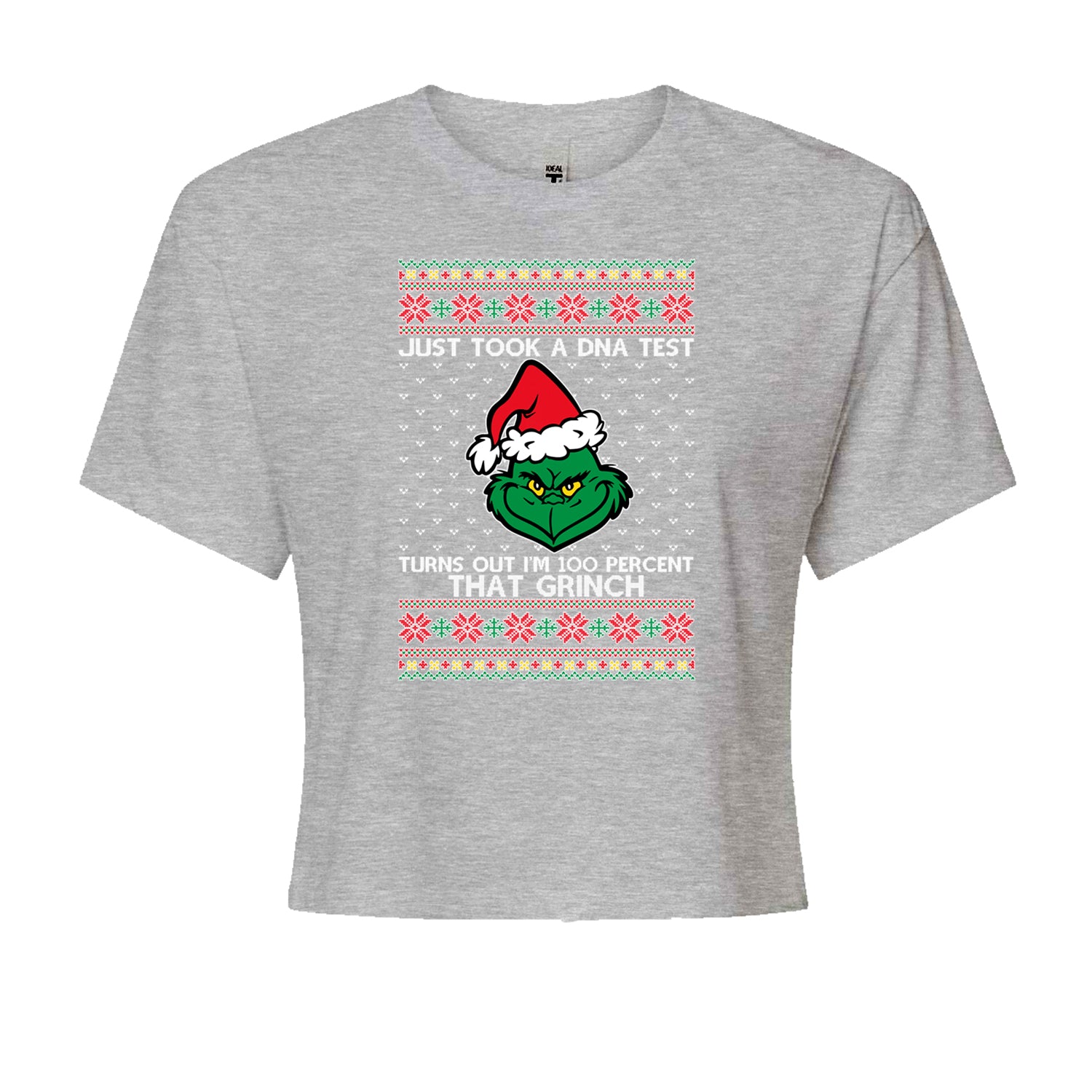 One Hundred Percent That Gr-nch Ugly Christmas Cropped T-Shirt Black