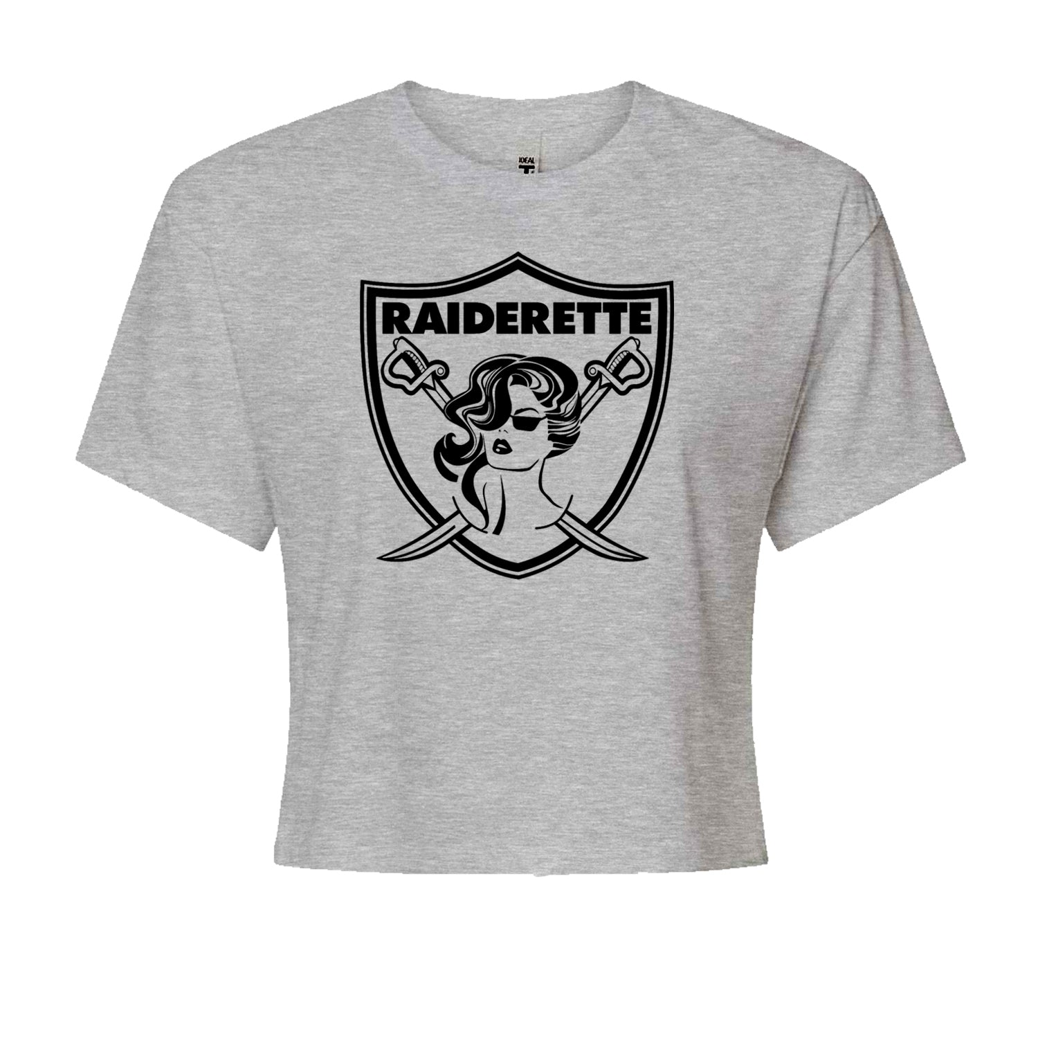 Raiderette Football Gameday Ready Cropped T-Shirt Heather Grey