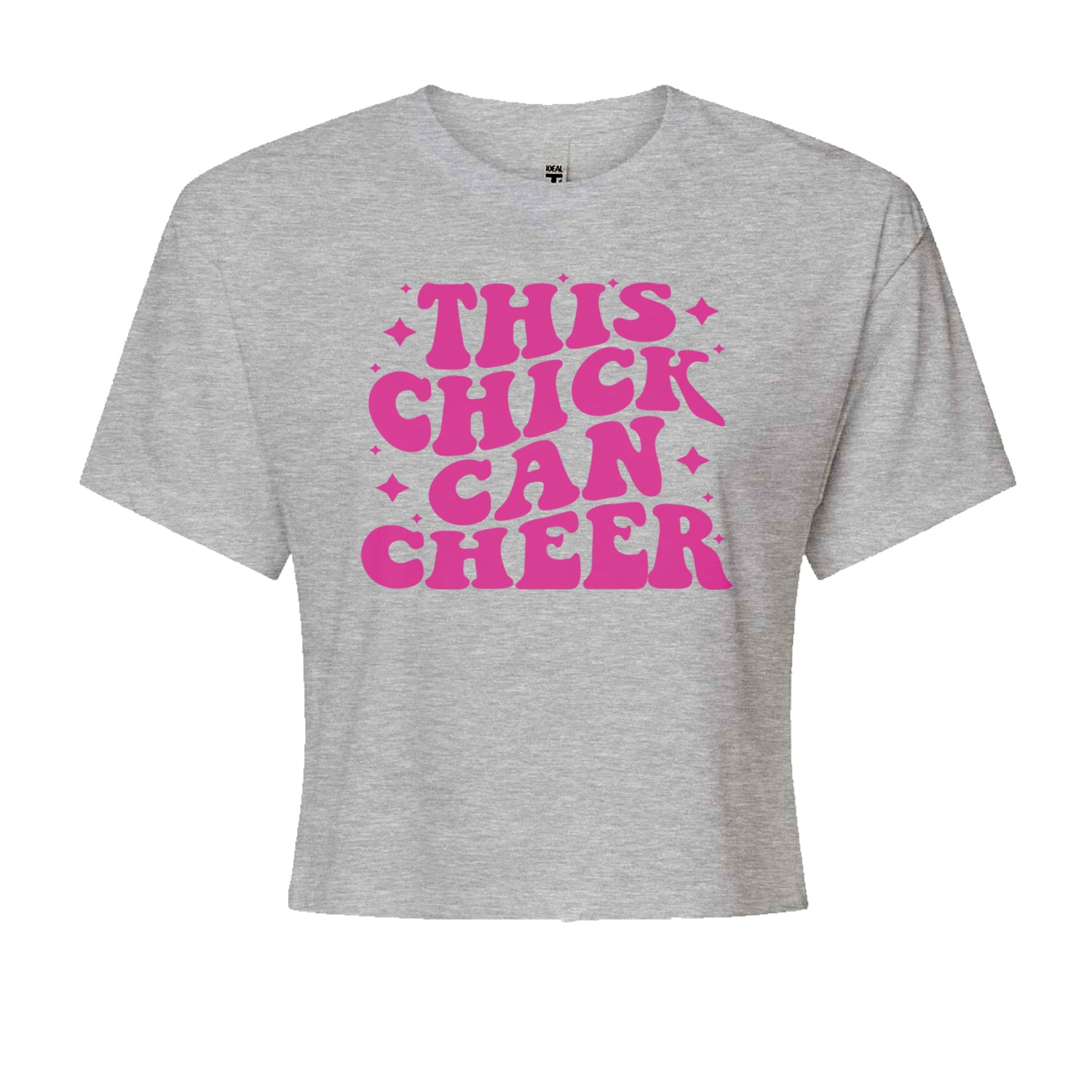 This Chick Can Cheer Cropped T-Shirt Black