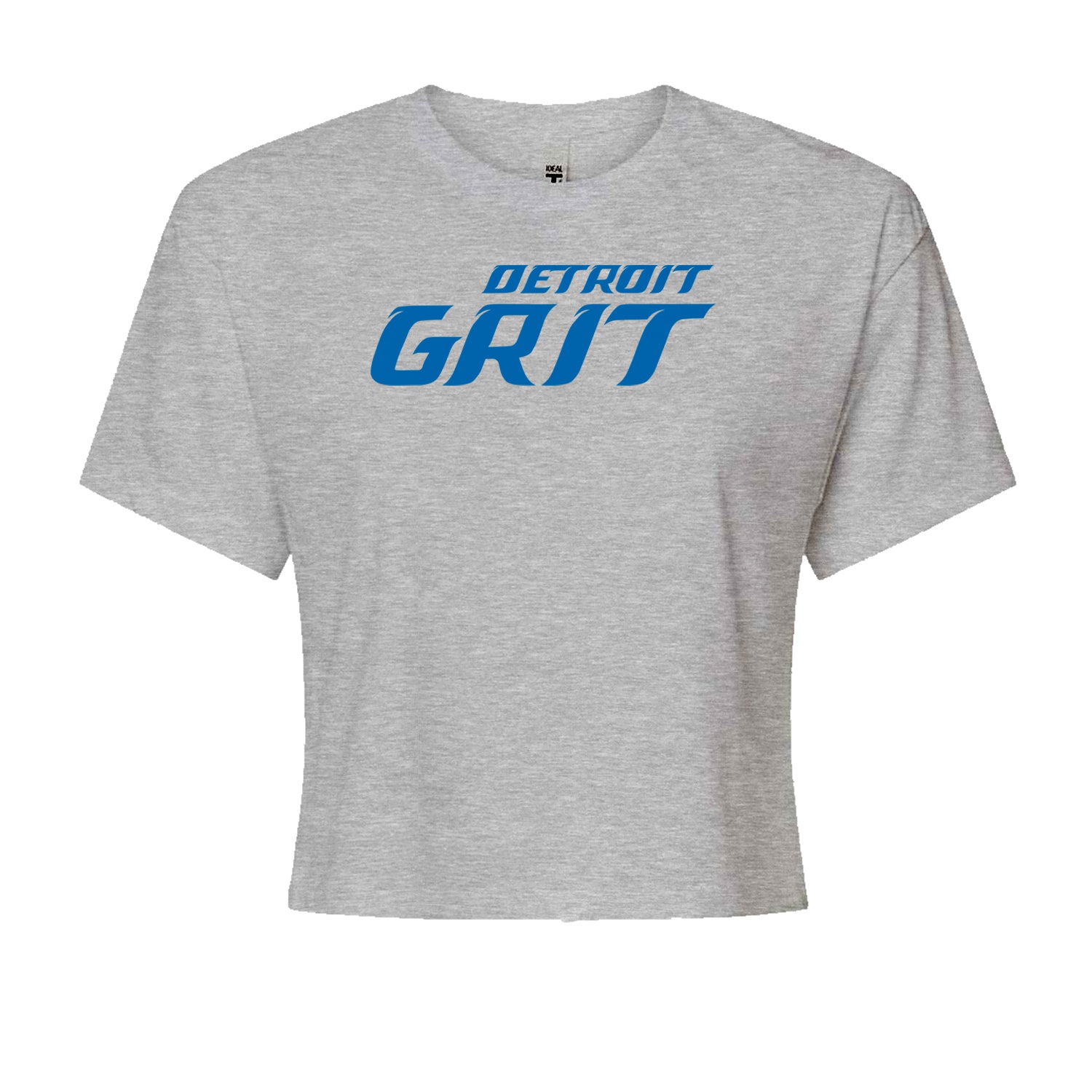 Grit Detroit Football Hard Knocks Cropped T-Shirt Heather Grey