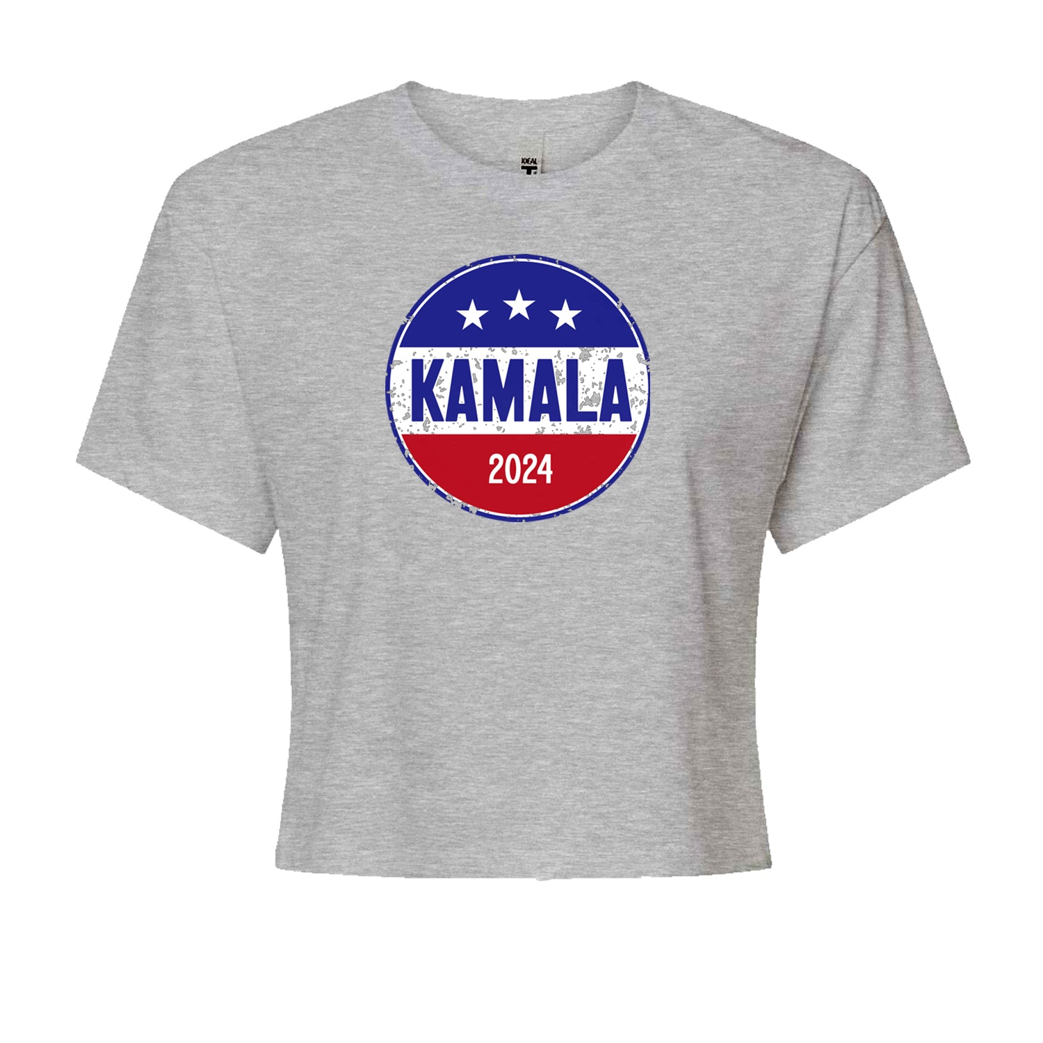 Kamala Badge 2024 - Kamala Harris For President 2024 Cropped T-Shirt Heather Grey