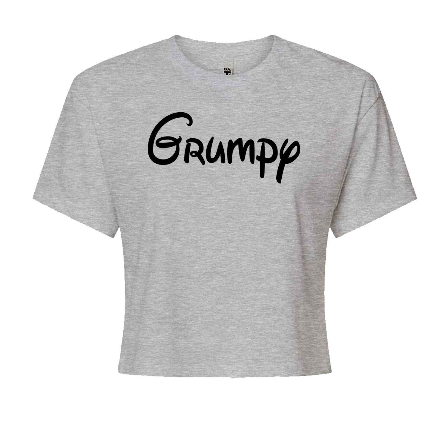 Grumpy - 7 Dwarfs Costume Cropped T-Shirt Heather Grey