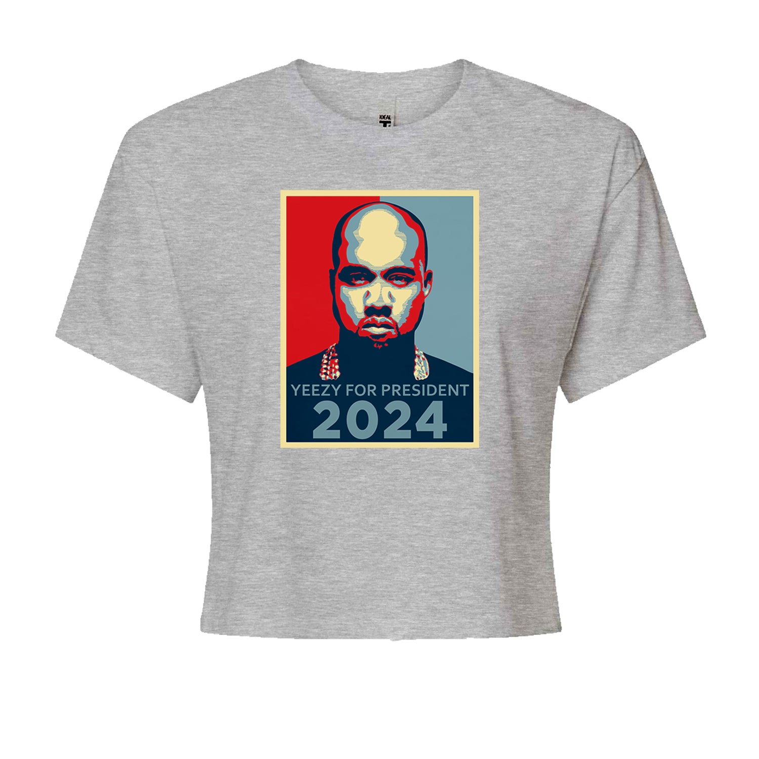 Yeezus For President Vote for Ye Cropped T-Shirt Heather Grey