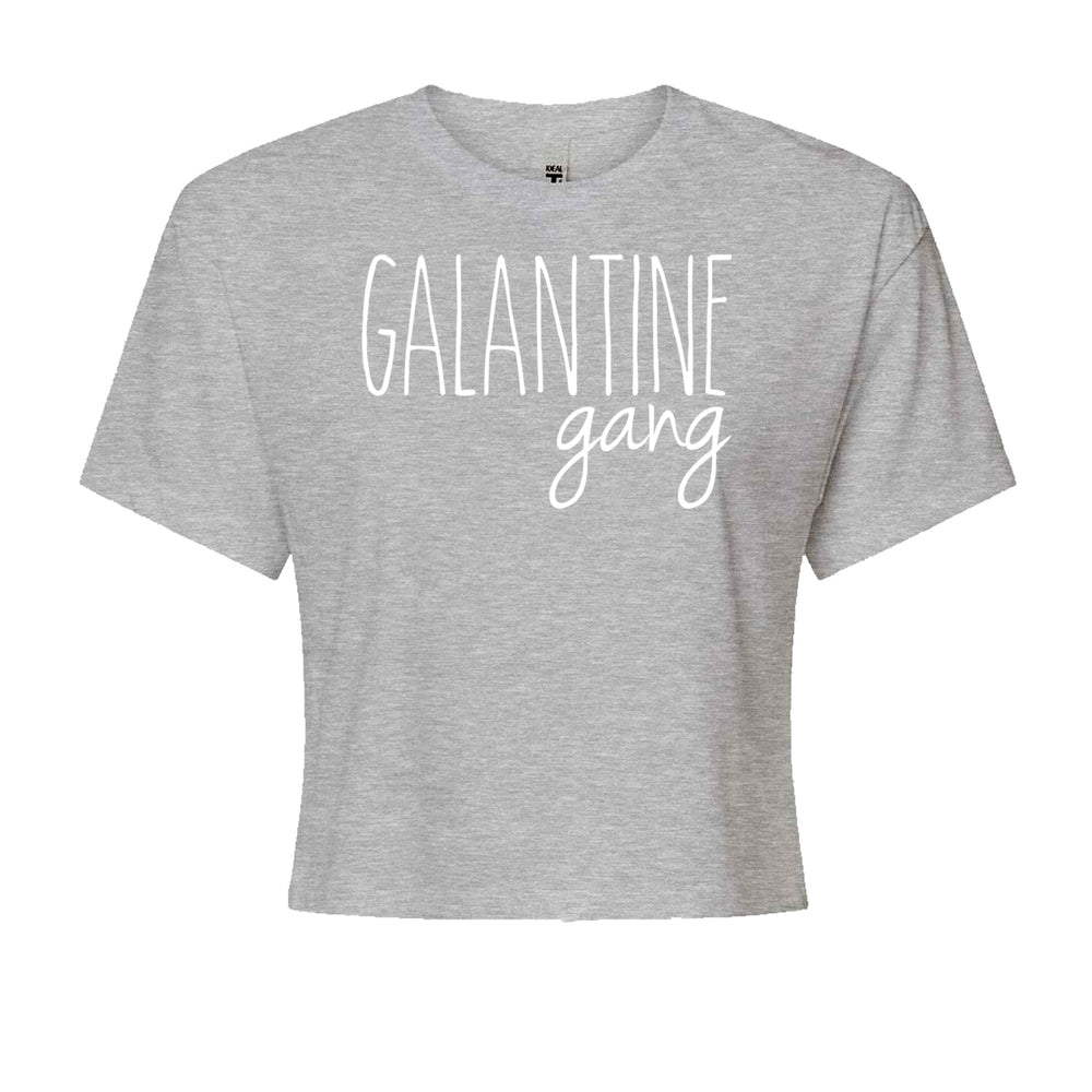 Galentine Gang Valentine's Shirt Cropped T-Shirt Heather Grey