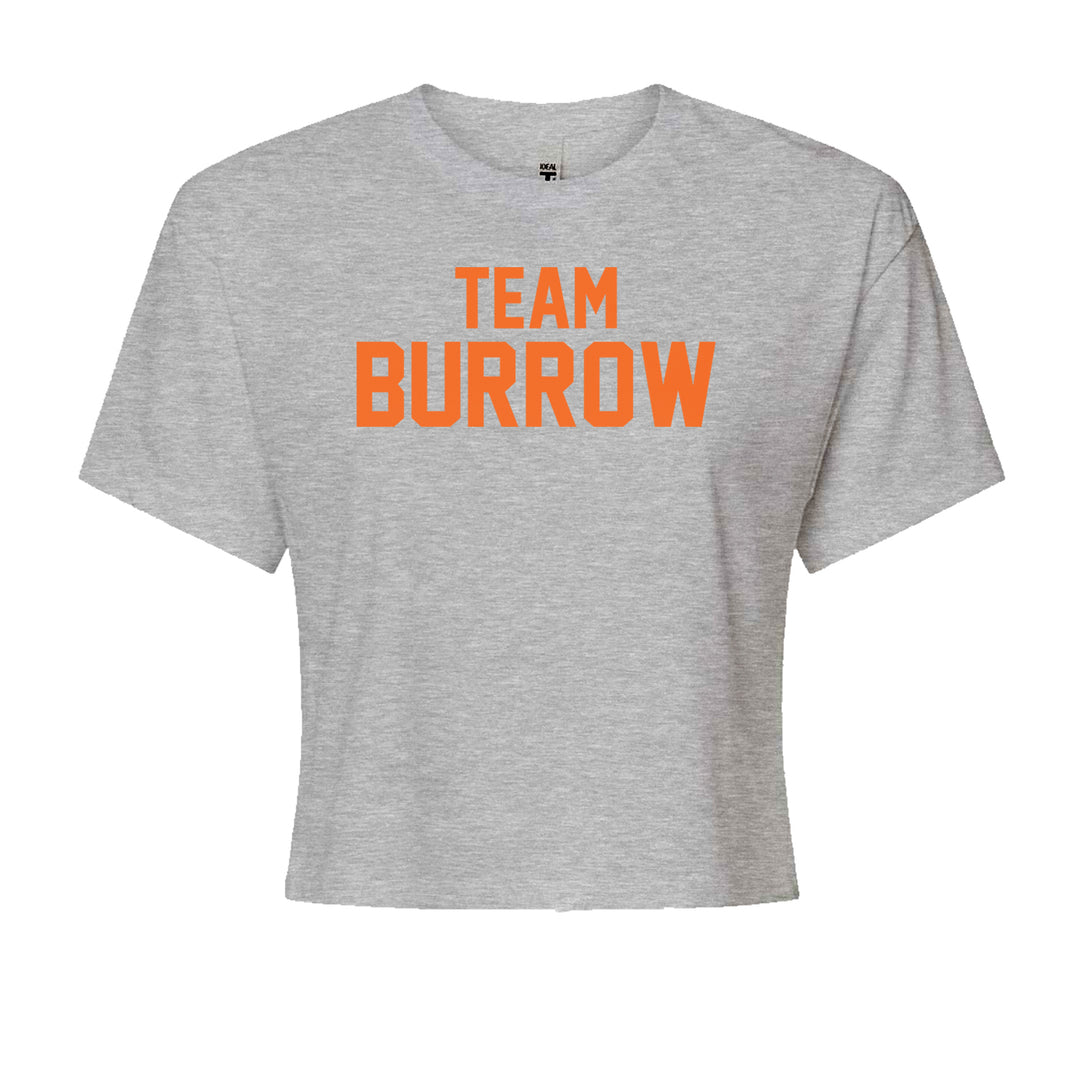Team Burrow Cincinnati Cropped T-Shirt Heather Grey
