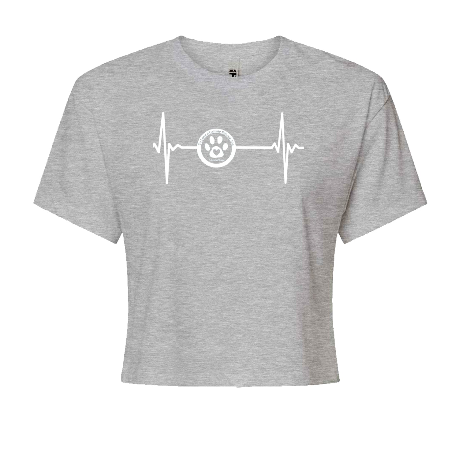 TLC Rescue Heartbeat Cropped T-Shirt Heather Grey