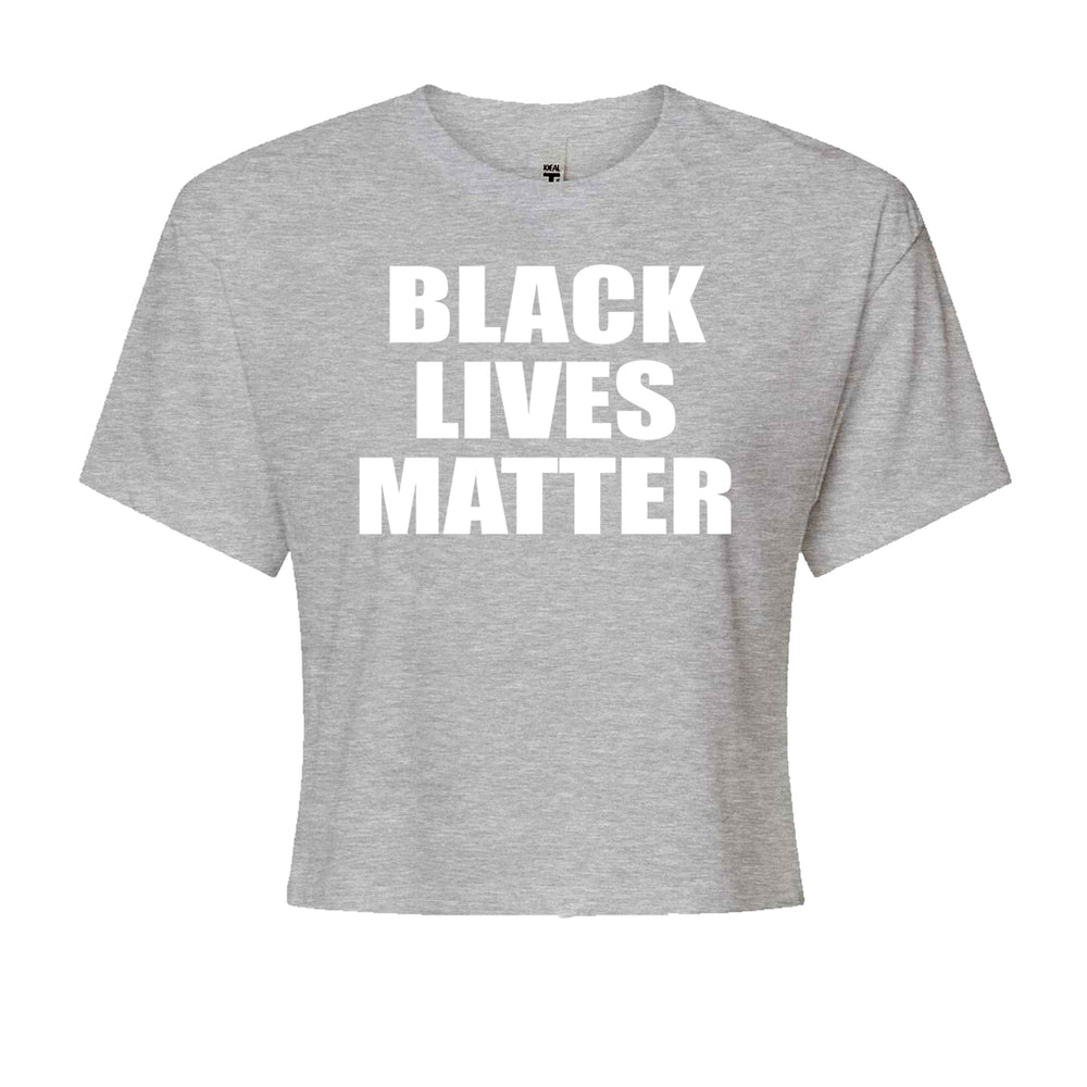 Black Lives Matter BLM Cropped T-Shirt Heather Grey