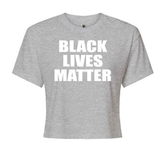 Black Lives Matter BLM Cropped T-Shirt Heather Grey
