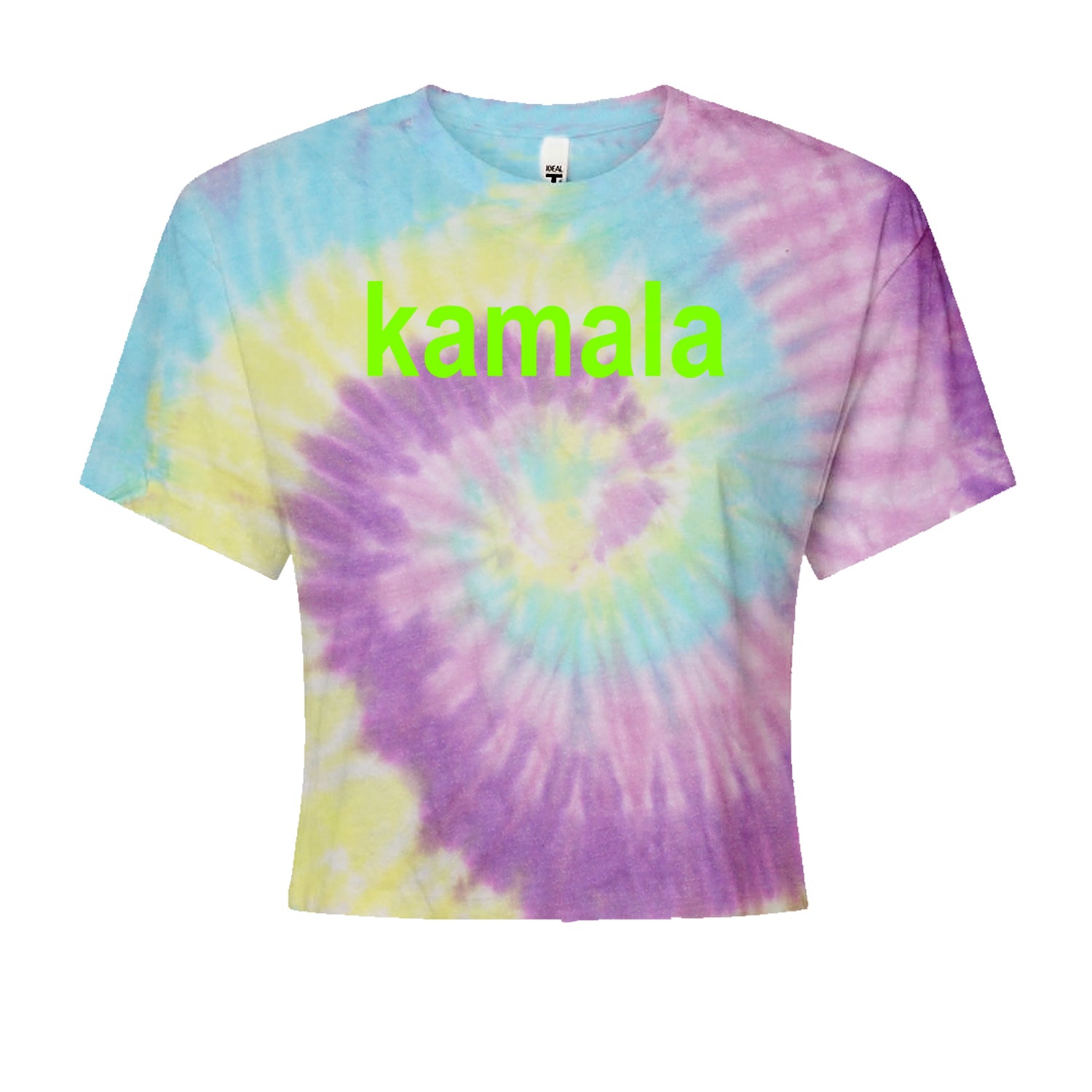 Kamala Bright Green Brat Coconut Tree Cropped T-Shirt Jelly Bean