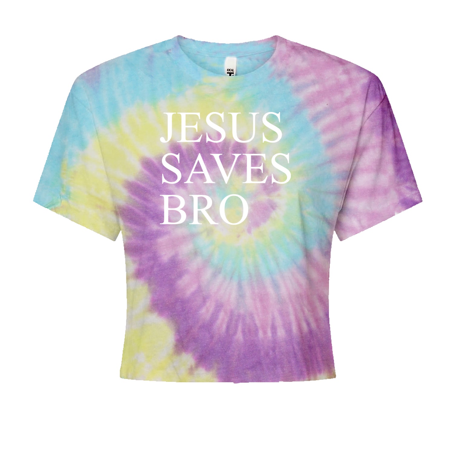 Jesus Saves Bro  Cropped T-Shirt Jelly Bean