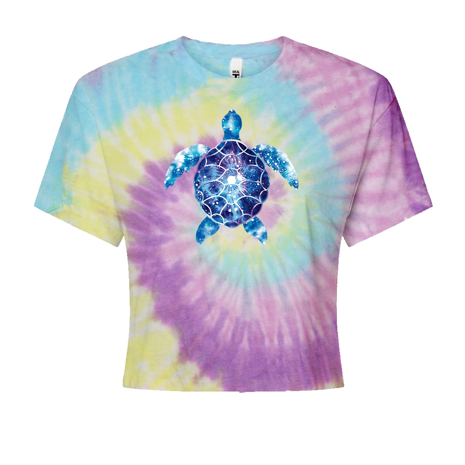 Ocean Aura Tie-Dye Sea Turtle Cropped T-Shirt Jelly Bean