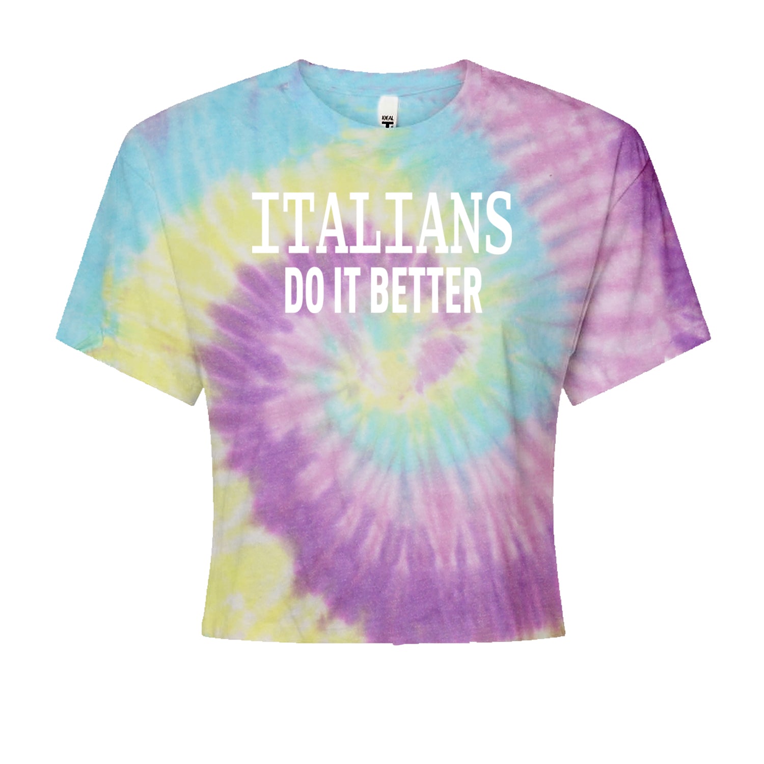 Italians Do It Better 80's Retro Celebration Cropped T-Shirt Jelly Bean