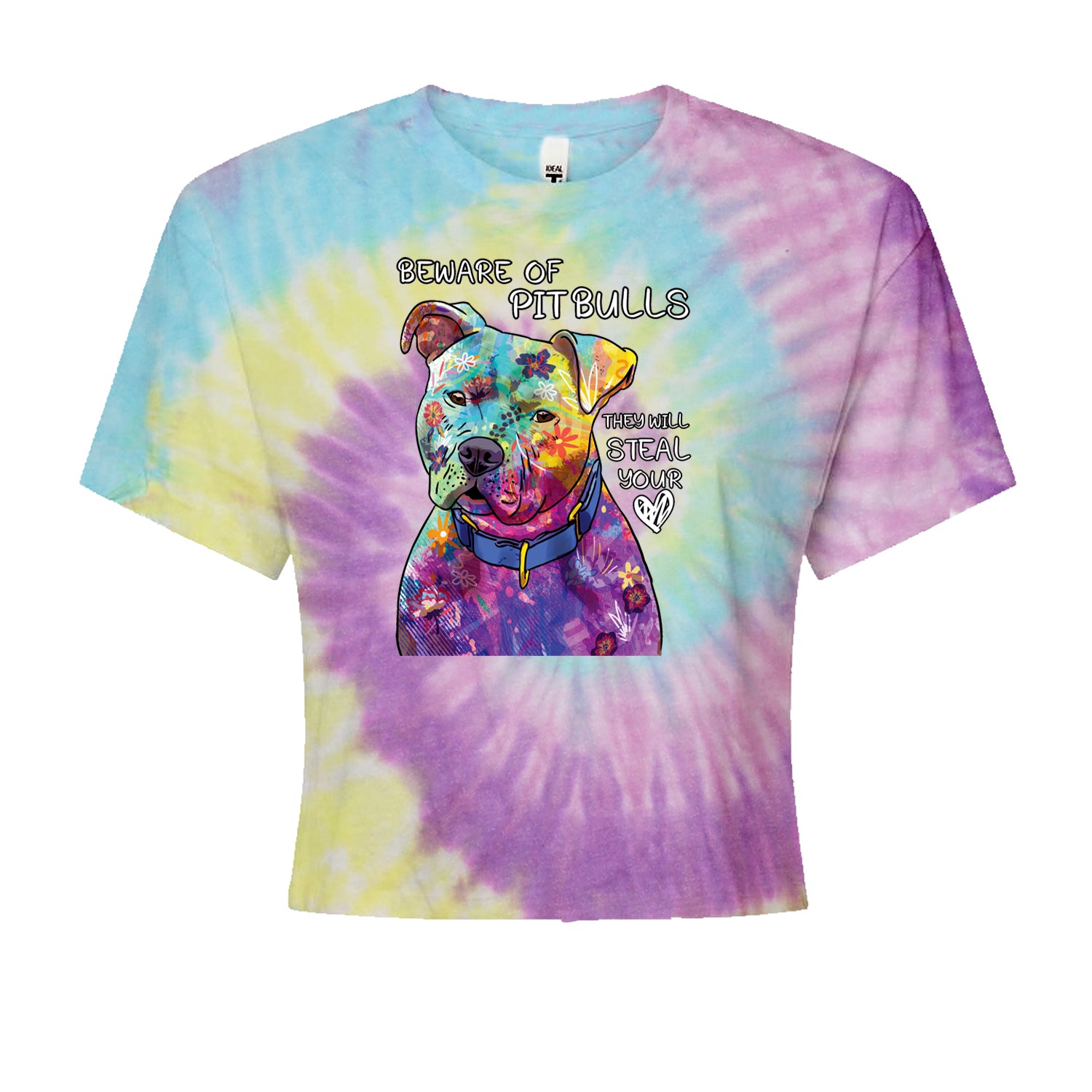 Beware Of Pit Bulls, They Will Steal Your Heart  Cropped T-Shirt Jelly Bean