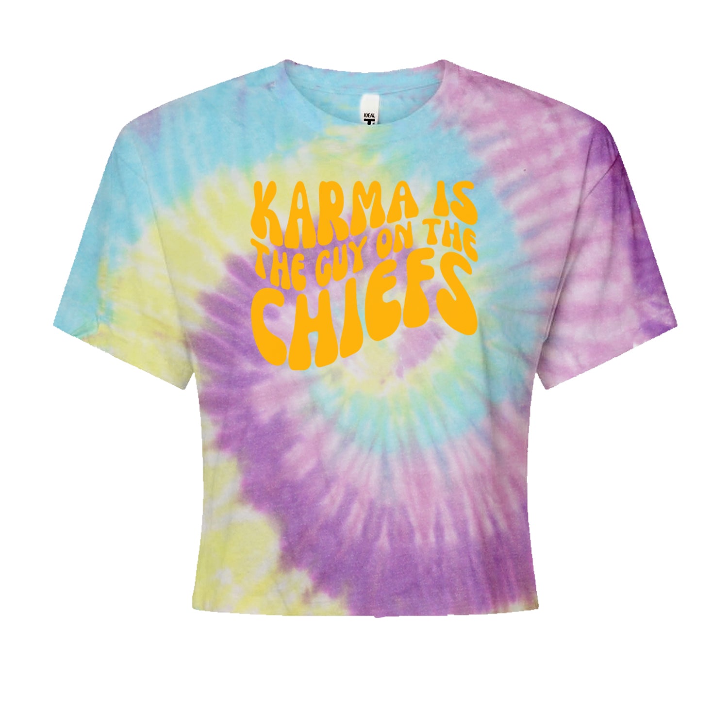 Karma Is The Guy On The Chiefs Boyfriend Cropped T-Shirt Jelly Bean