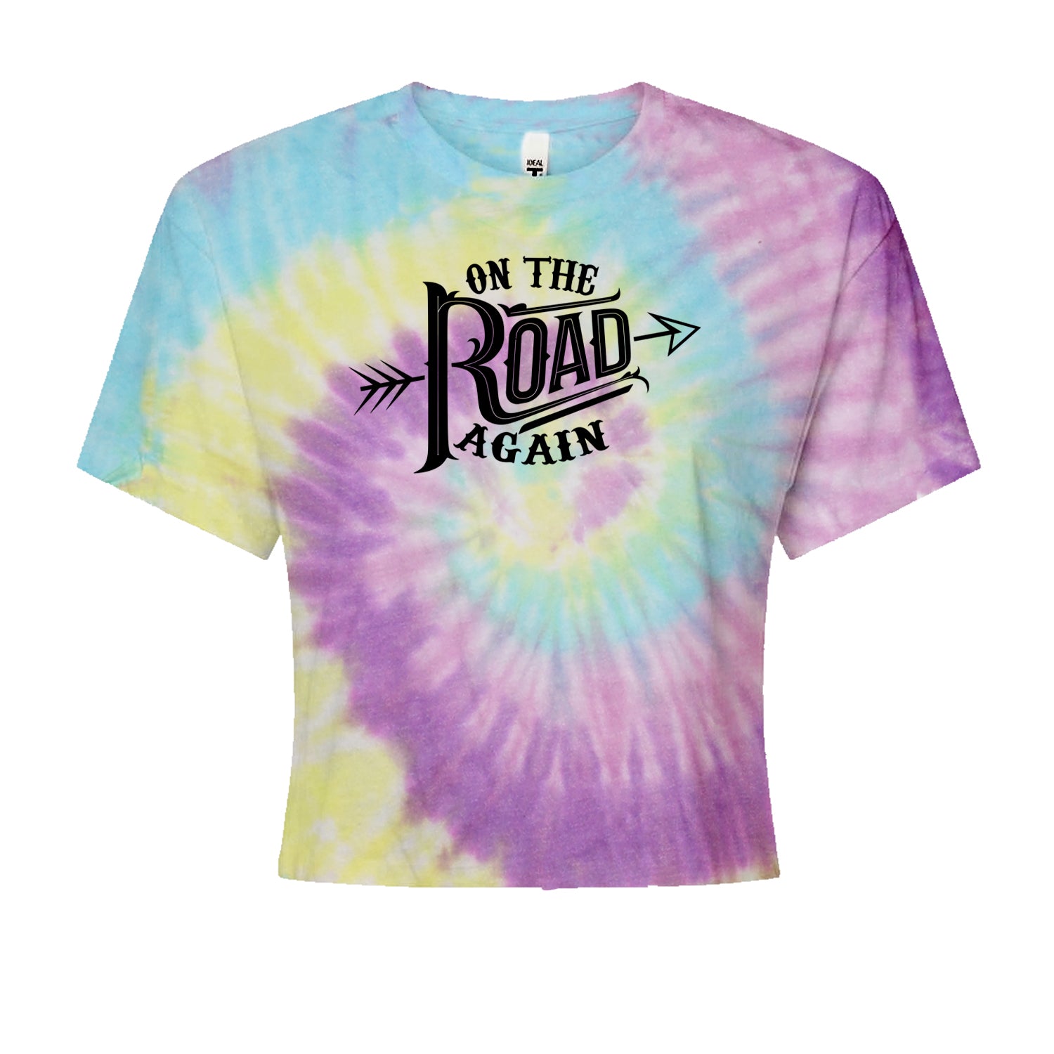 On The Road Again Hippy Country Music Cropped T-Shirt Jelly Bean