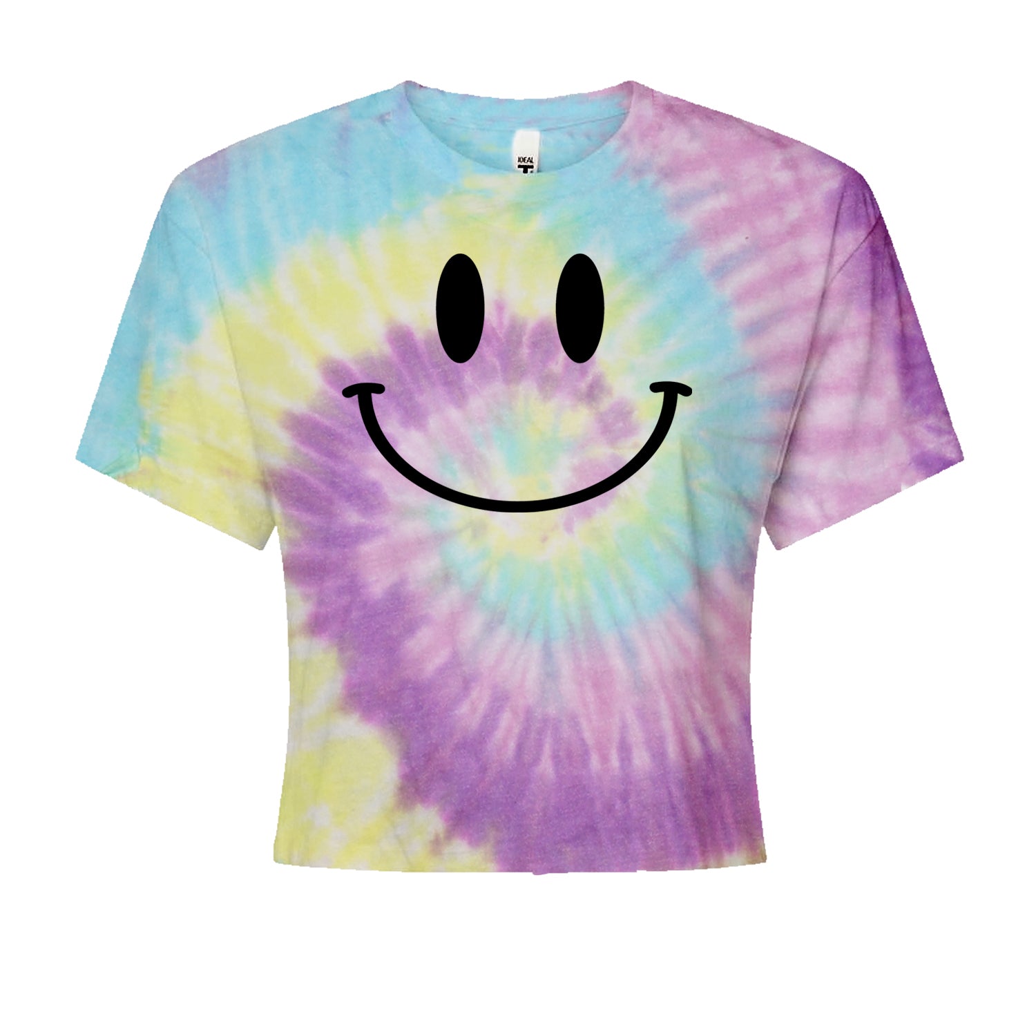 Smile Face Cropped T-Shirt Jelly Bean