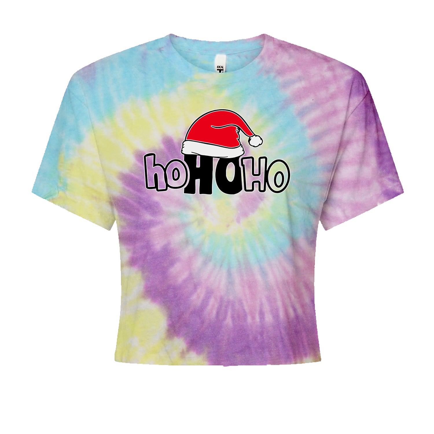 Ho Ho Ho Santa Christmas HatCropped T-Shirt Jelly Bean