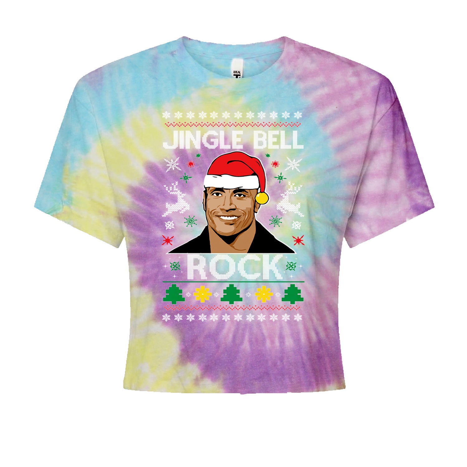 Jingle Bell Rock Ugly Christmas Cropped T-Shirt Jelly Bean