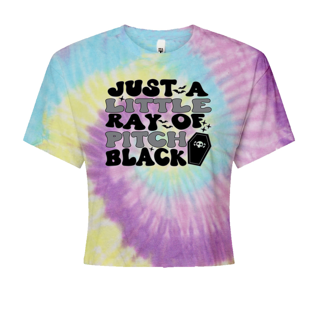 Just A Little Ray of Pitch Black graphic on Women's Boxy Crop T-Shirt alternate view 4