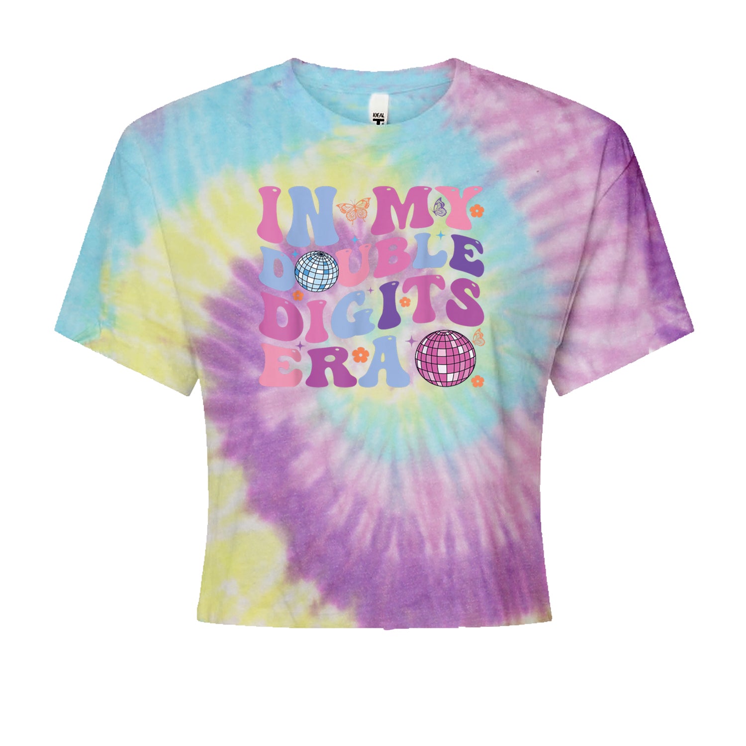 In My Double Digits Era Retro 10 Year Old 10th Birthday Cropped T-Shirt Jelly Bean