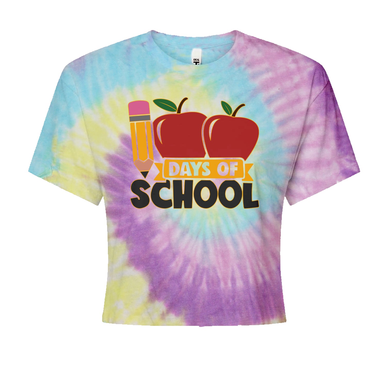 100 Days Of School Apple PencilCropped T-Shirt Jelly Bean