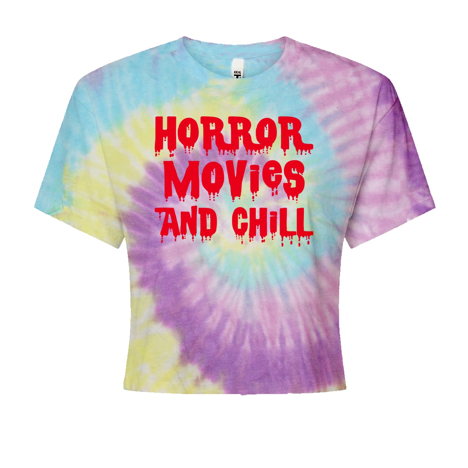 Horror Movies and ChillCropped T-Shirt Jelly Bean