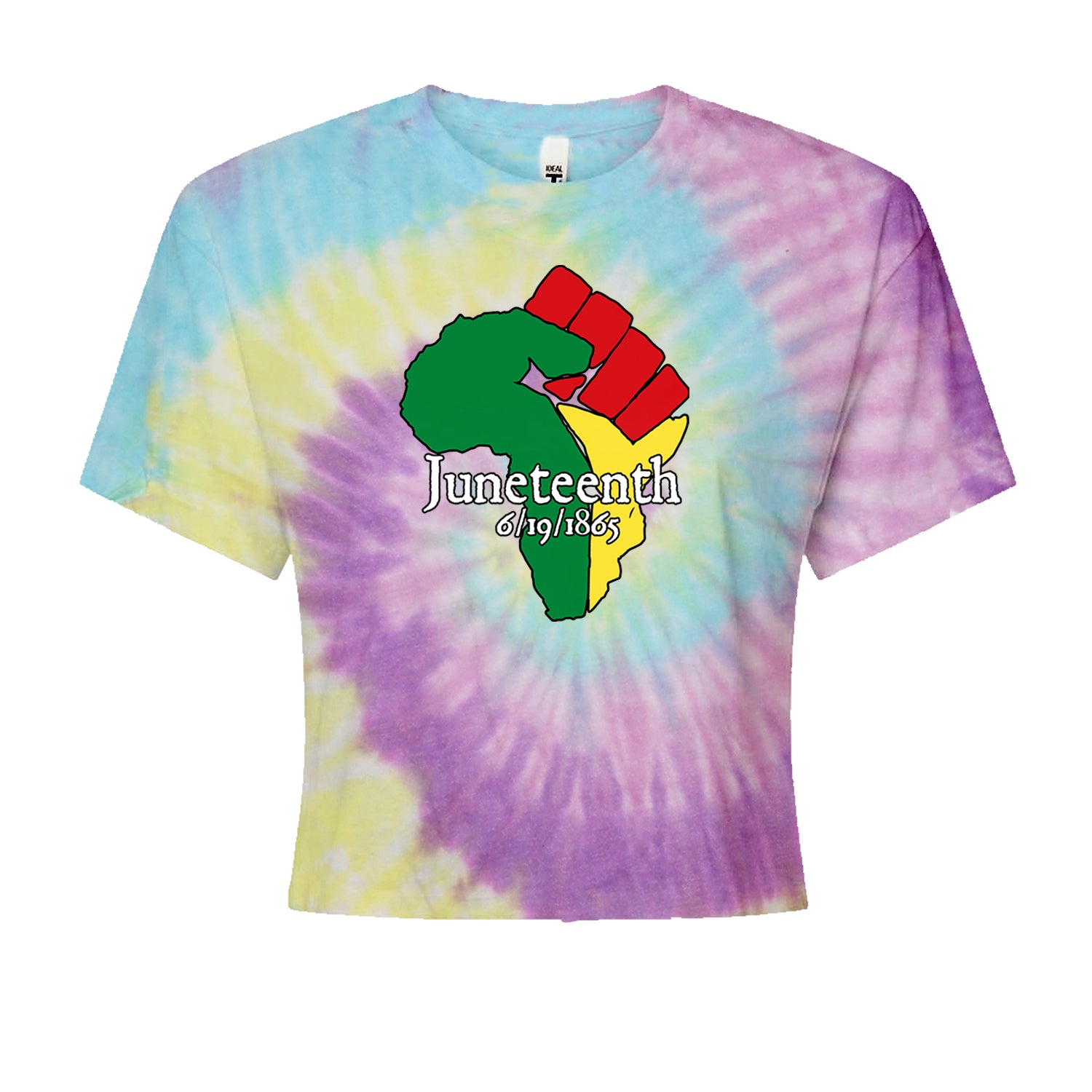 Juneteenth Raised Fist Africa Celebrate Emancipation DayCropped T-Shirt Jelly Bean