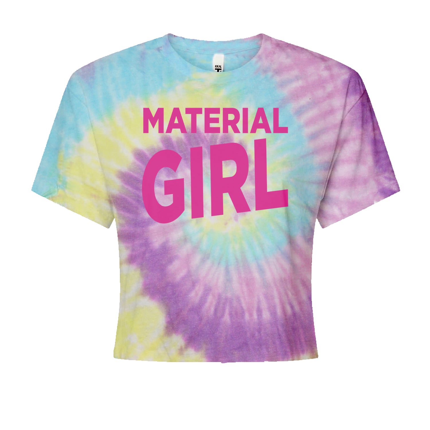 Material Girl 80's Retro Celebration Cropped T-Shirt Jelly Bean