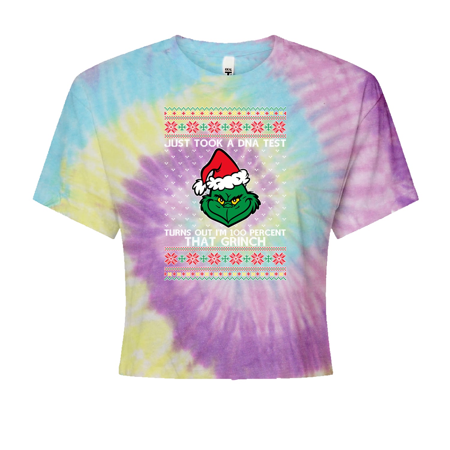 One Hundred Percent That Gr-nch Ugly Christmas Cropped T-Shirt Jelly Bean