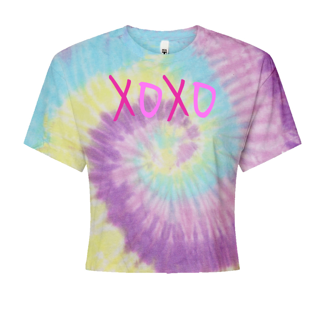 XOXO Pink PrintCropped T-Shirt Jelly Bean