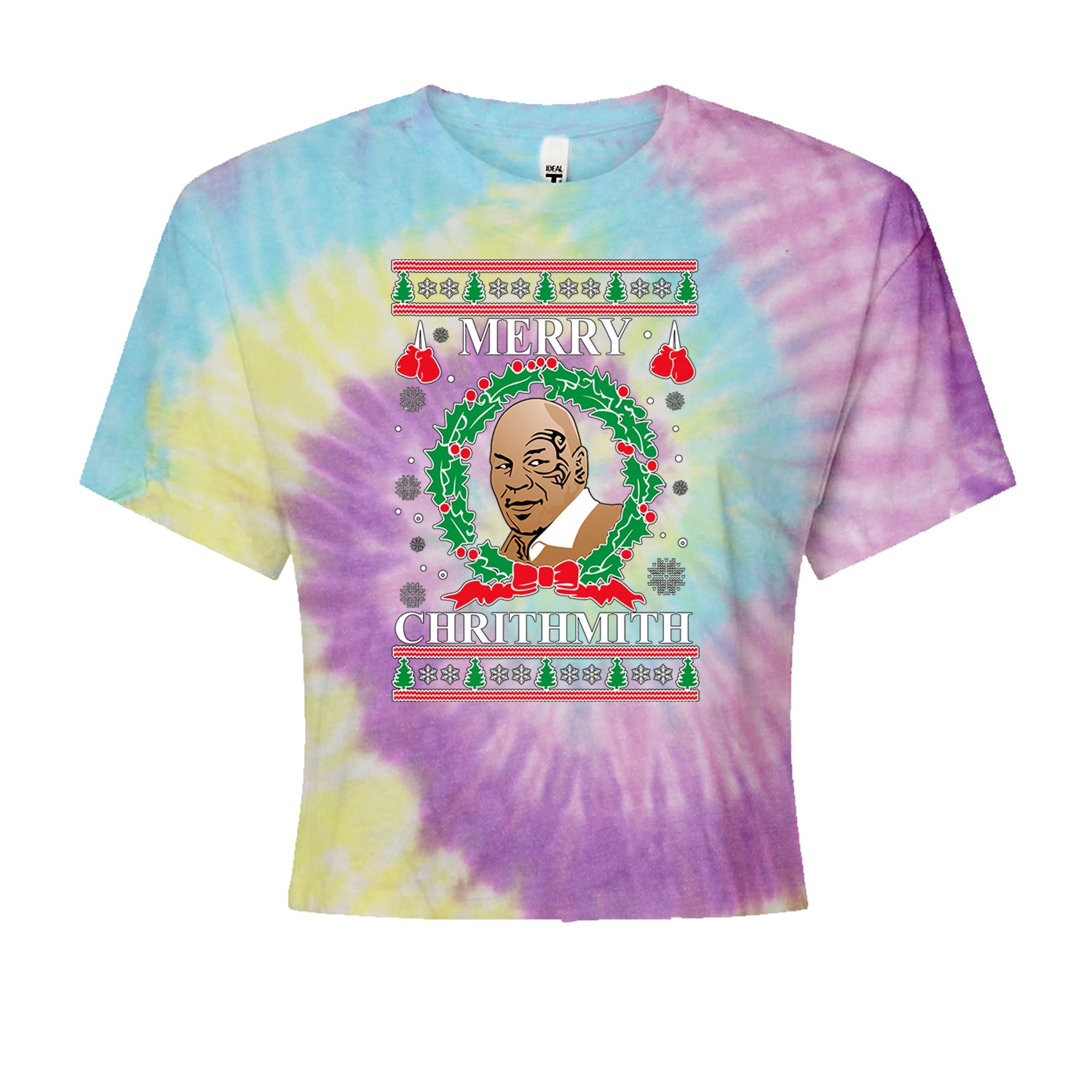 Merry Chrithmith Ugly ChristmasCropped T-Shirt Jelly Bean