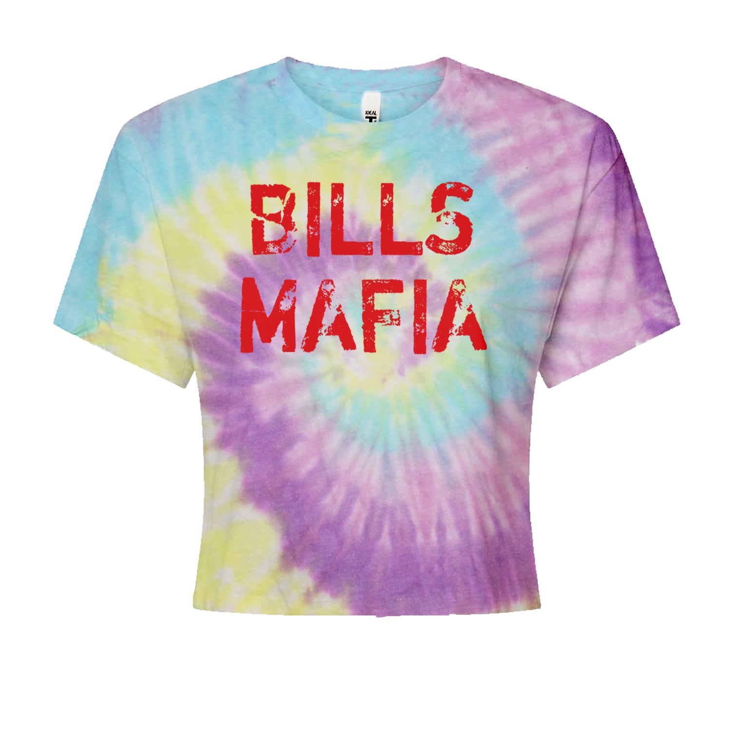 Distressed Bills Mafia Football Cropped T-Shirt Jelly Bean