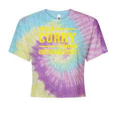 It's A Curry Thing, You Wouldn't Understand Basketball graphic on Women's Boxy Crop T-Shirt in Jelly Bean