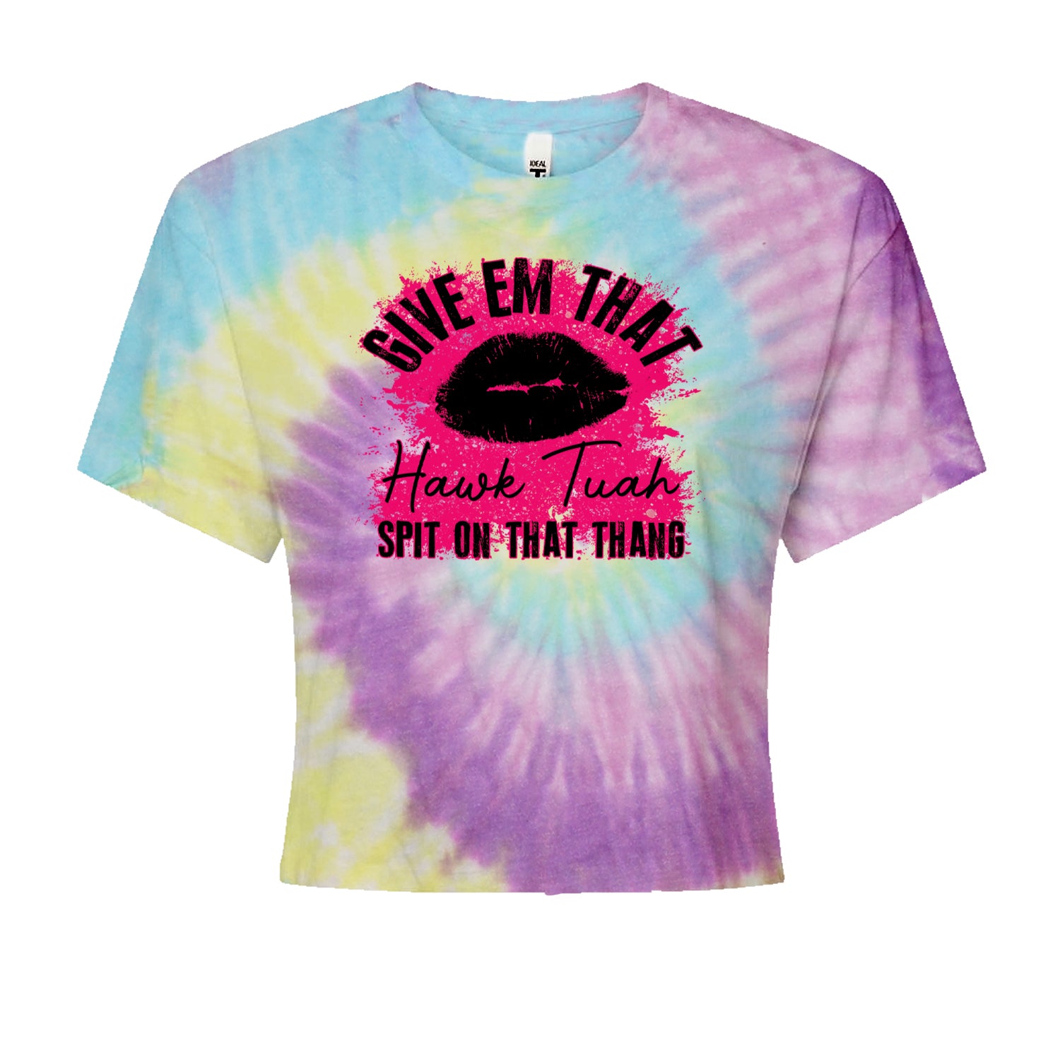 Give 'Em Hawk Tuah Spit On That Thang Cropped T-Shirt Jelly Bean