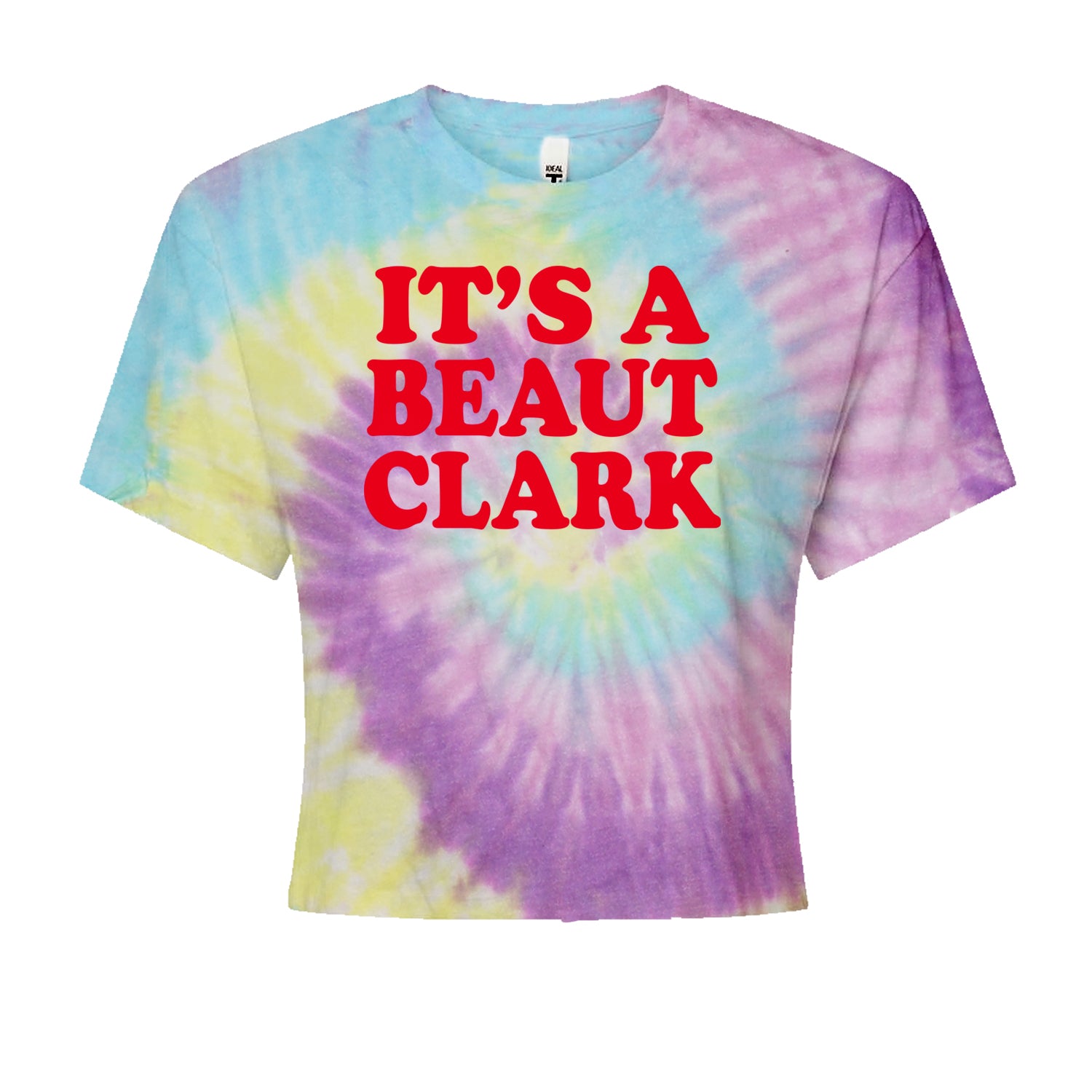 It's a Beaut Clark Festive ChristmasCropped T-Shirt Jelly Bean