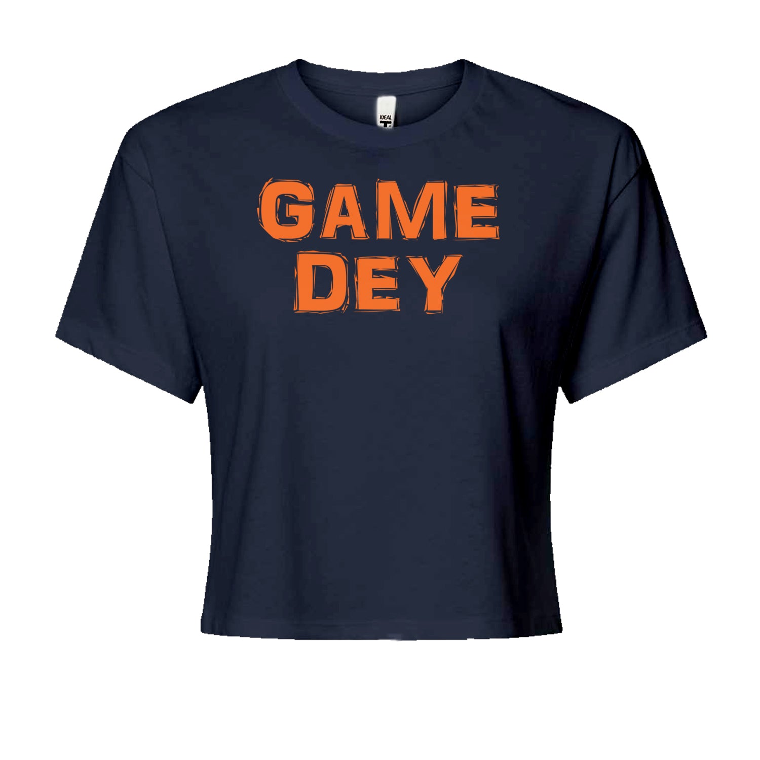 Game Dey Cincinnati Football Cropped T-Shirt Navy Blue