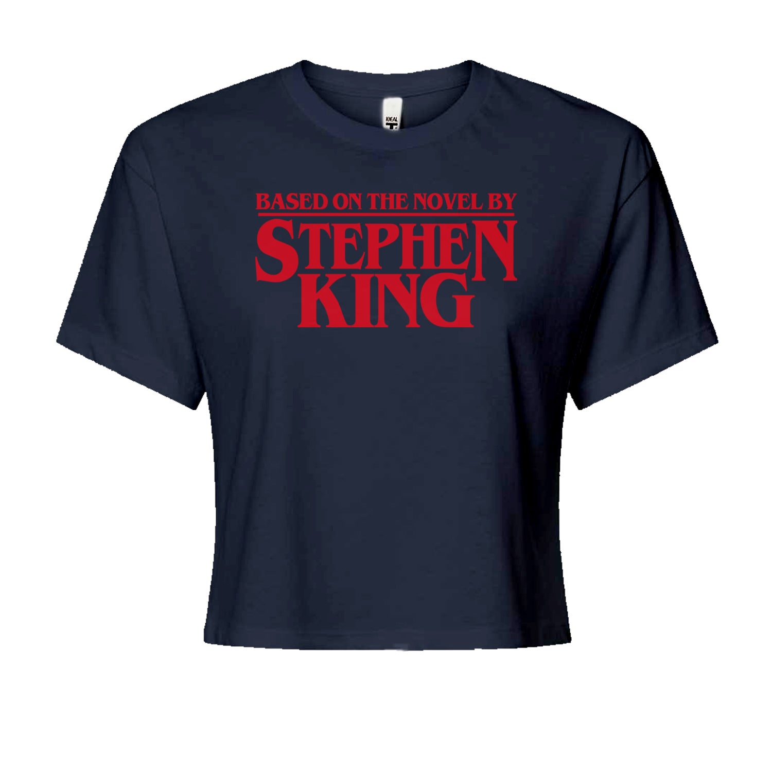 Based On The Novel By Stephen King Cropped T-Shirt Navy Blue