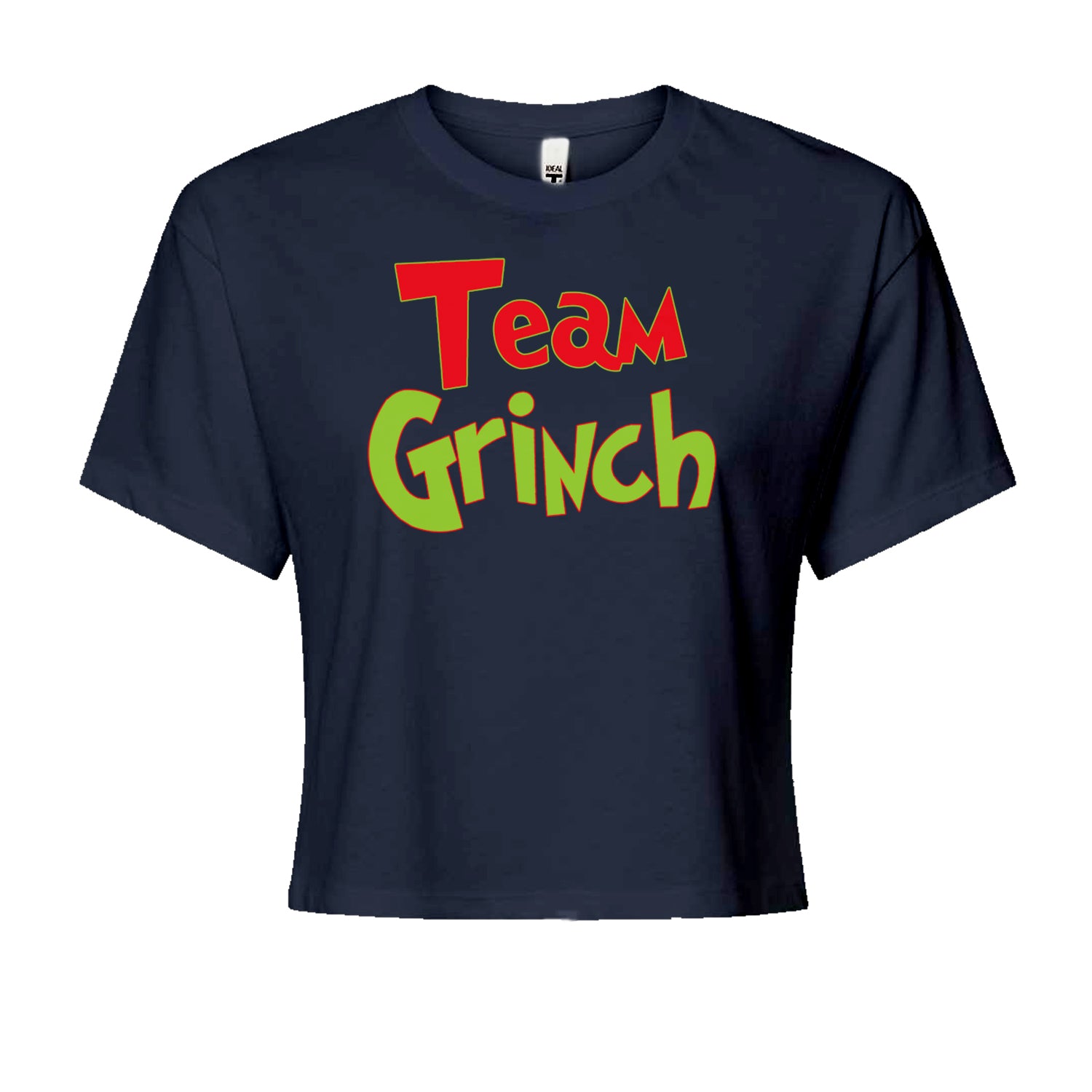 Team Gr-nch Jolly Grinchmas Merry ChristmasCropped T-Shirt Navy Blue