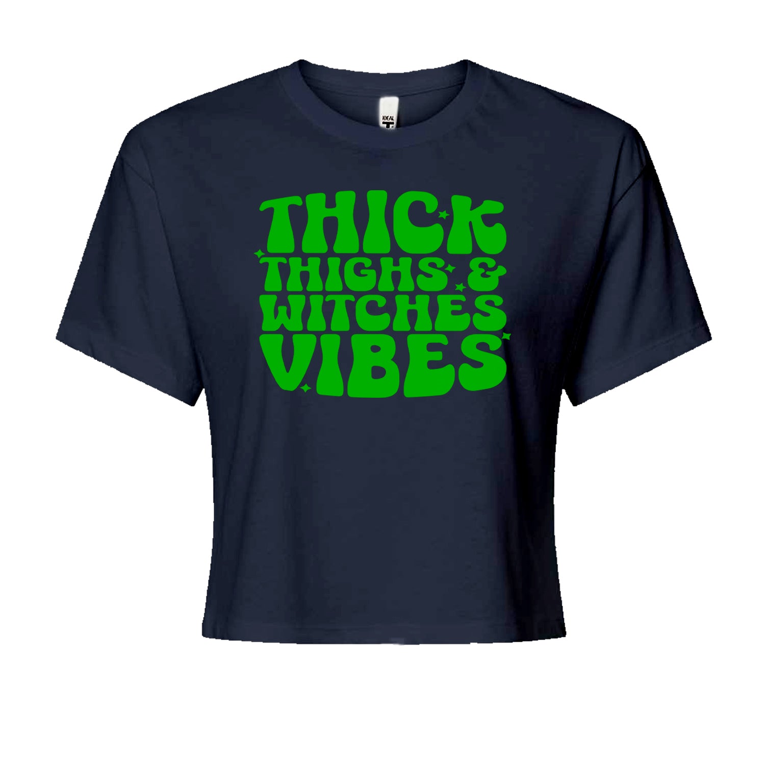 Thick Thighs And Witches Vibes Cropped T-Shirt Navy Blue