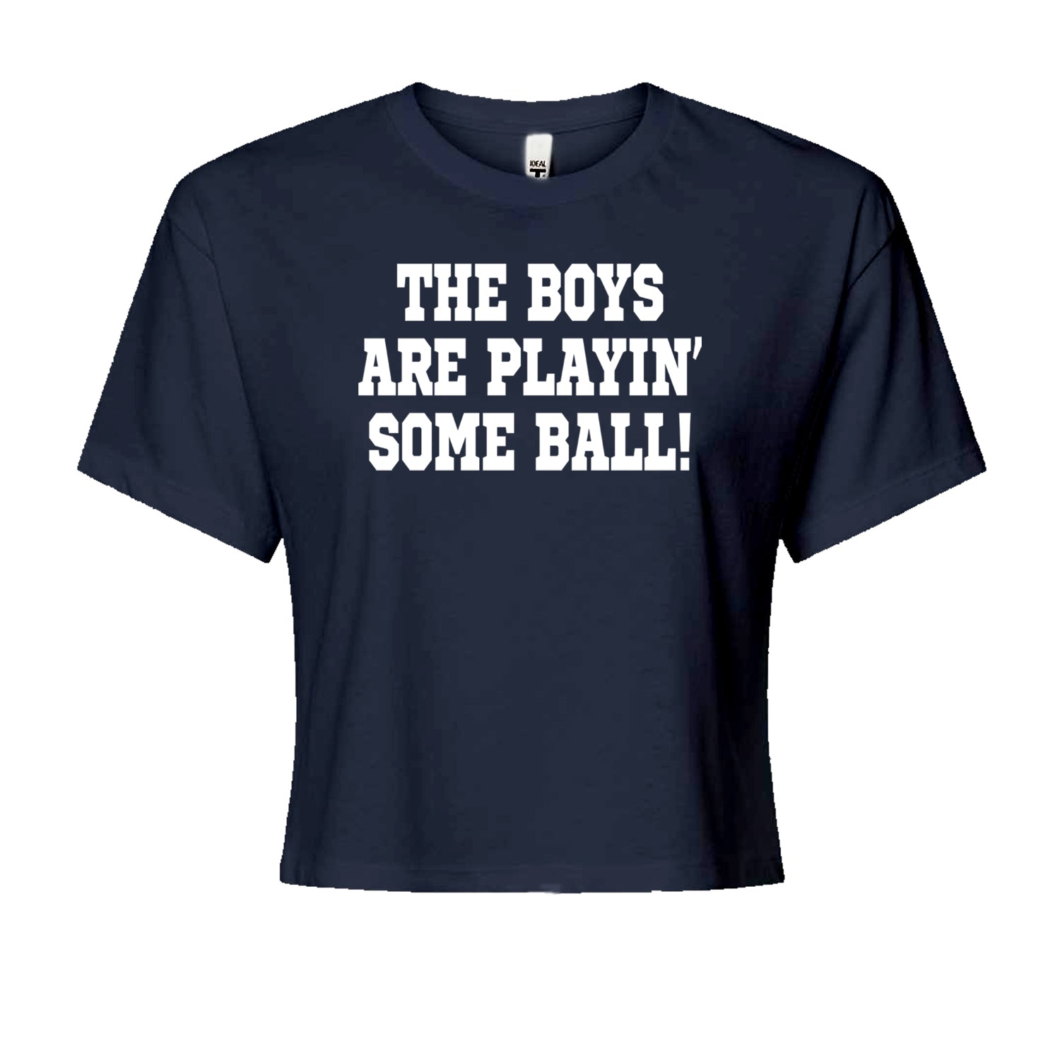 The Boys Are Playing Some Baseball Cropped T-Shirt Navy Blue