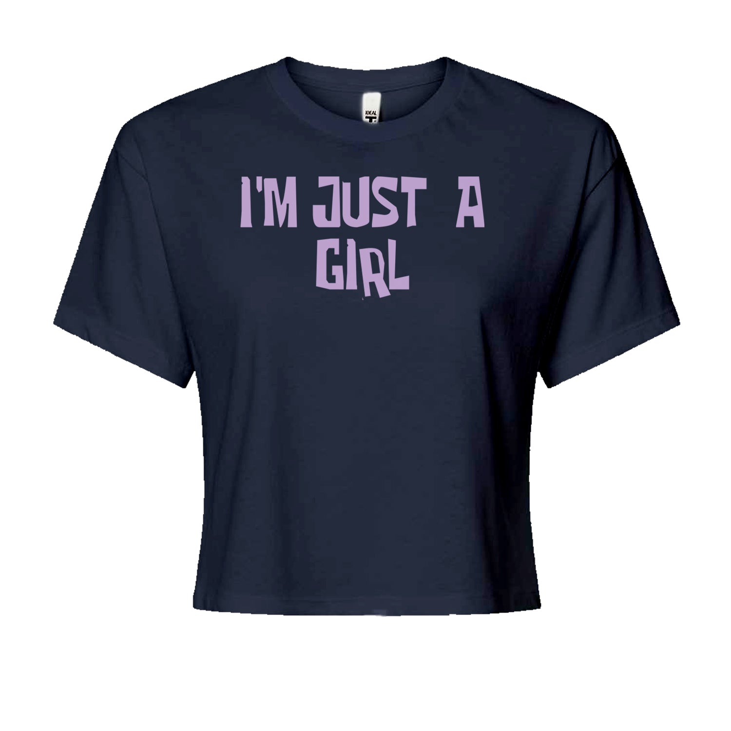 I'm Just A Girl Guts Music Cropped T-Shirt Navy Blue