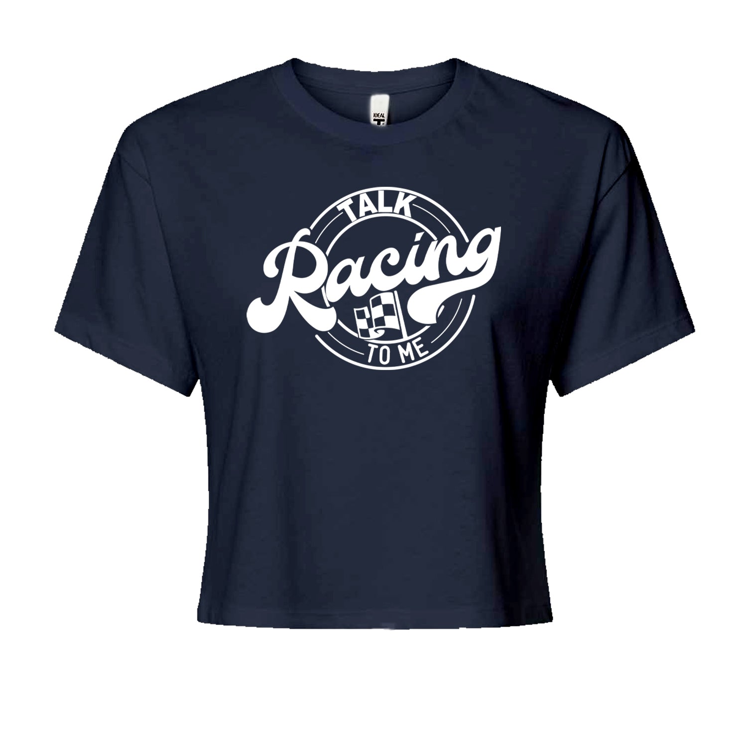 Talk Racing To Me Cropped T-Shirt Navy Blue